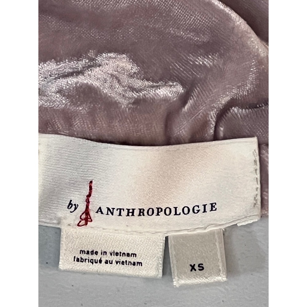 Anthropologie Mauve Pink Velvet Tube Top Strapless Crop XS Pink